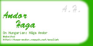 andor haga business card