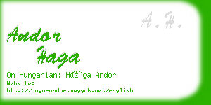 andor haga business card